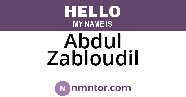 Abdul Zabloudil