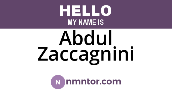 Abdul Zaccagnini
