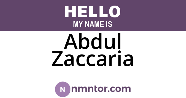 Abdul Zaccaria