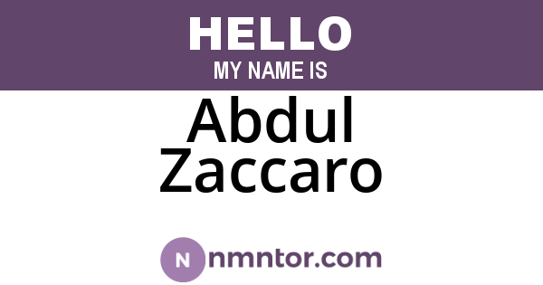 Abdul Zaccaro