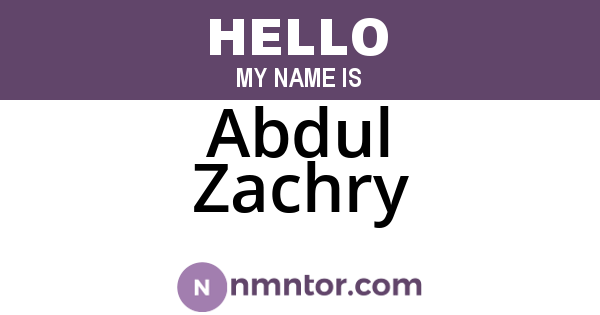 Abdul Zachry