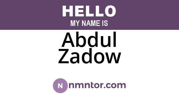 Abdul Zadow