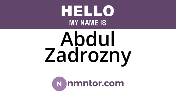 Abdul Zadrozny