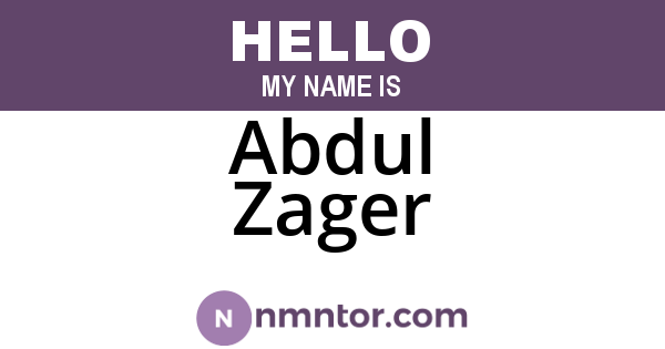 Abdul Zager