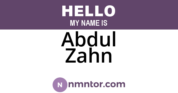 Abdul Zahn