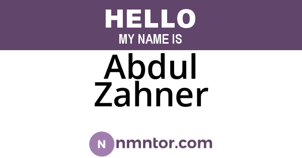 Abdul Zahner