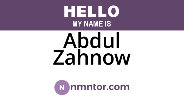 Abdul Zahnow