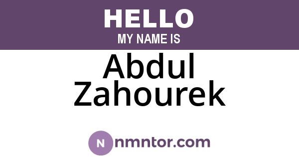 Abdul Zahourek