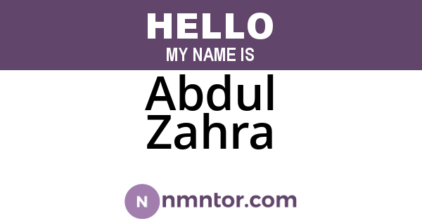 Abdul Zahra