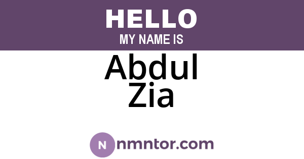 Abdul Zia