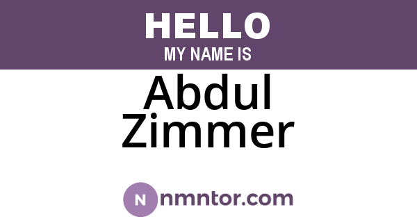 Abdul Zimmer