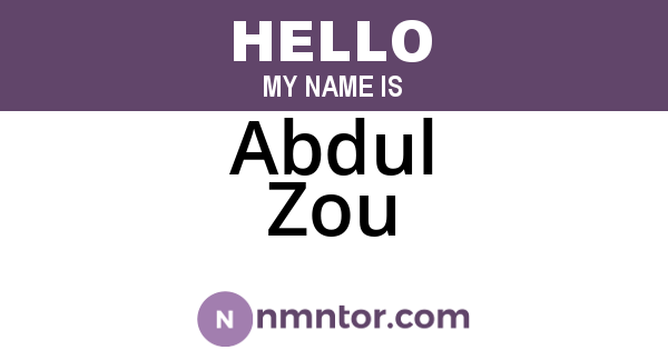 Abdul Zou