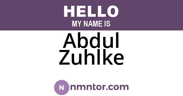 Abdul Zuhlke