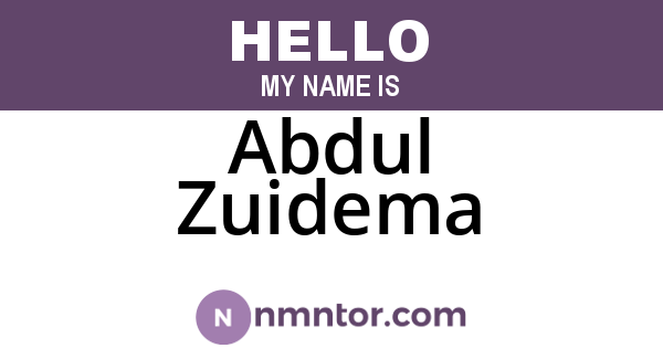 Abdul Zuidema
