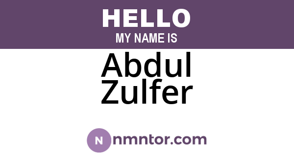 Abdul Zulfer