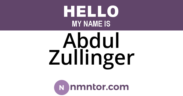 Abdul Zullinger