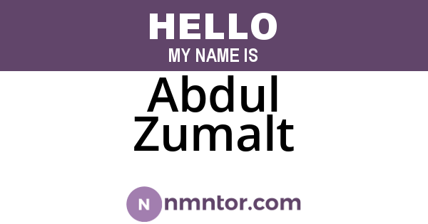 Abdul Zumalt