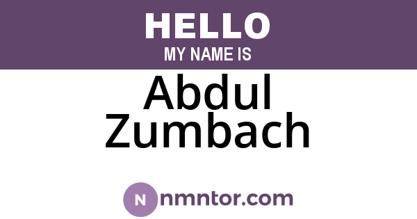Abdul Zumbach