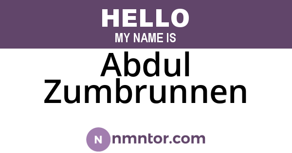 Abdul Zumbrunnen