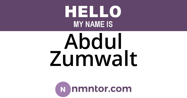 Abdul Zumwalt