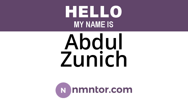 Abdul Zunich