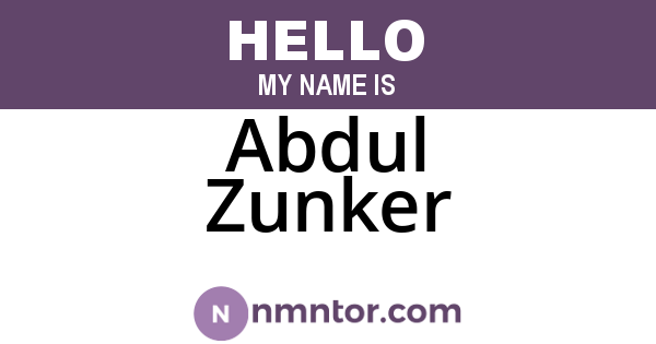 Abdul Zunker