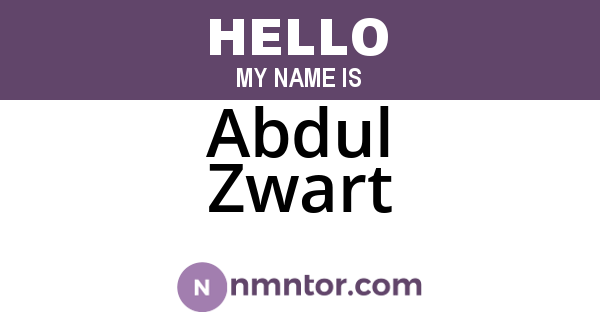 Abdul Zwart