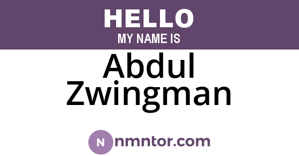 Abdul Zwingman