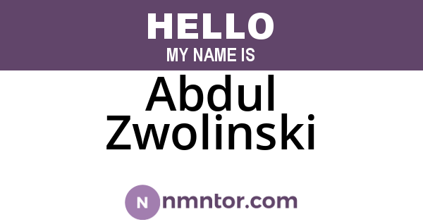 Abdul Zwolinski