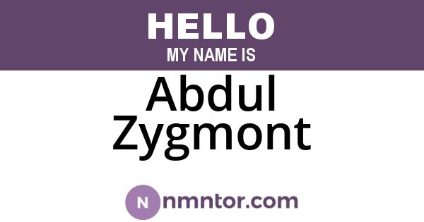 Abdul Zygmont