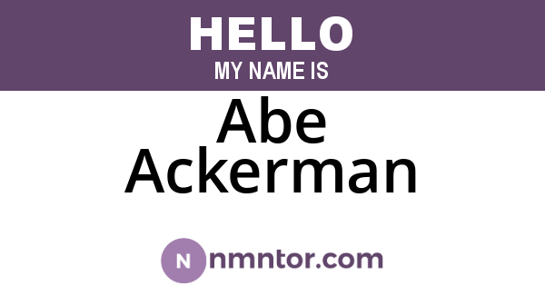 Abe Ackerman