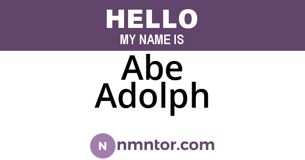 Abe Adolph