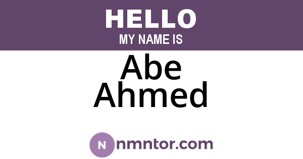 Abe Ahmed
