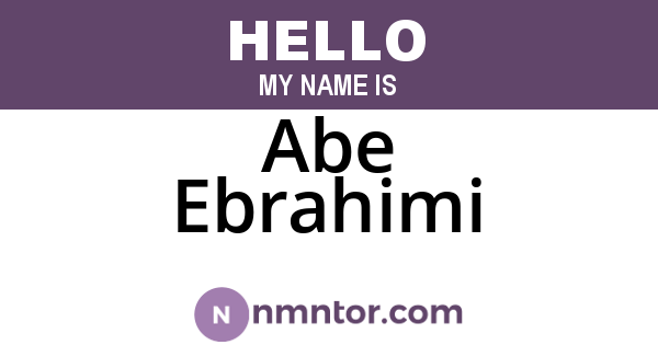 Abe Ebrahimi