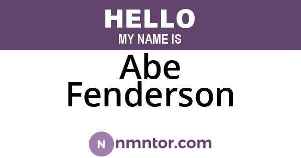 Abe Fenderson