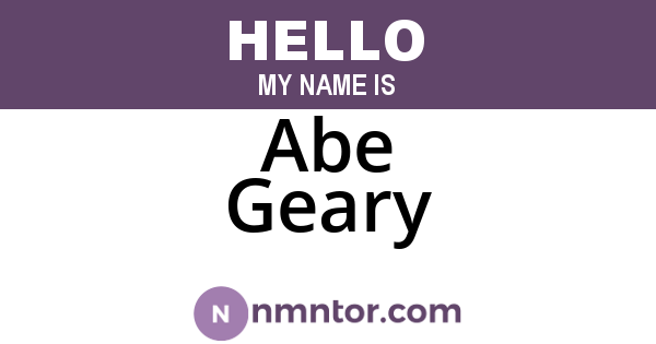 Abe Geary