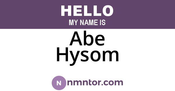 Abe Hysom