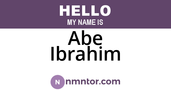 Abe Ibrahim