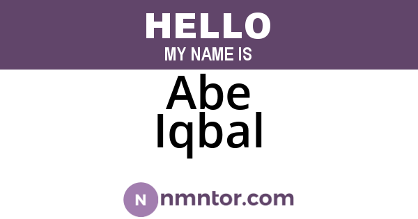 Abe Iqbal
