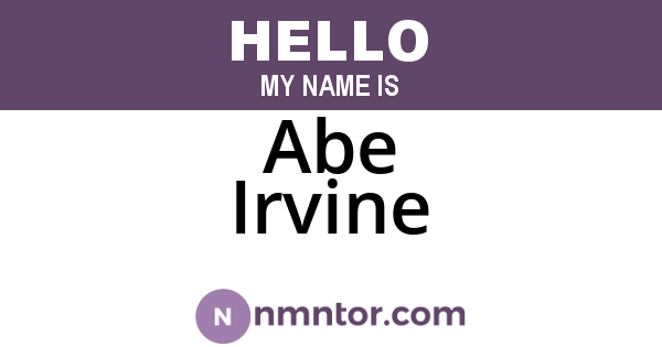Abe Irvine