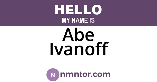 Abe Ivanoff