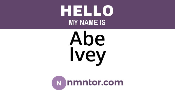 Abe Ivey