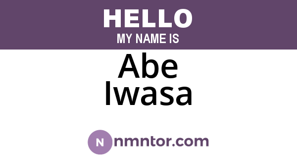 Abe Iwasa