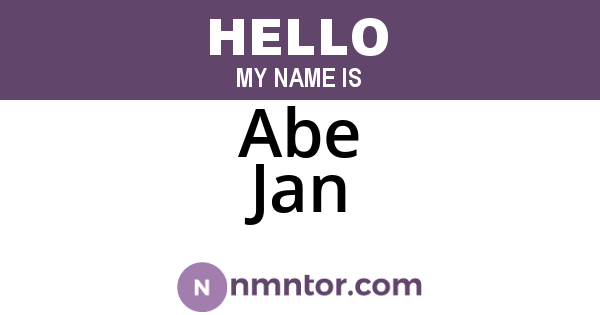 Abe Jan