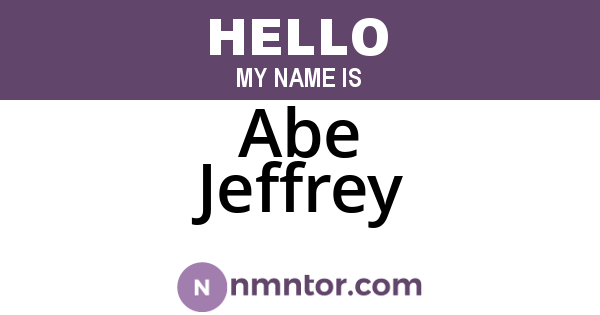 Abe Jeffrey