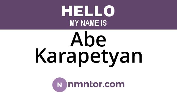 Abe Karapetyan