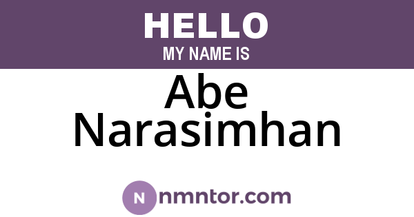 Abe Narasimhan