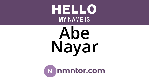 Abe Nayar