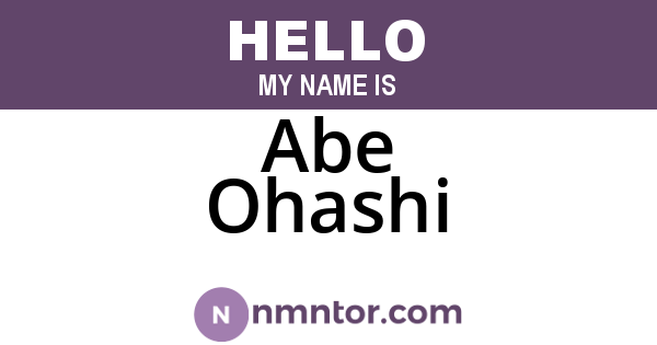 Abe Ohashi