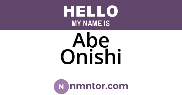 Abe Onishi
